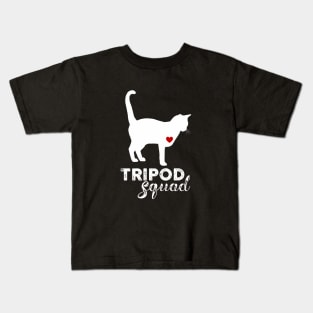 Tripod Squad, Three-Legged Cat, FRONT LEFT LEG amputee Kids T-Shirt